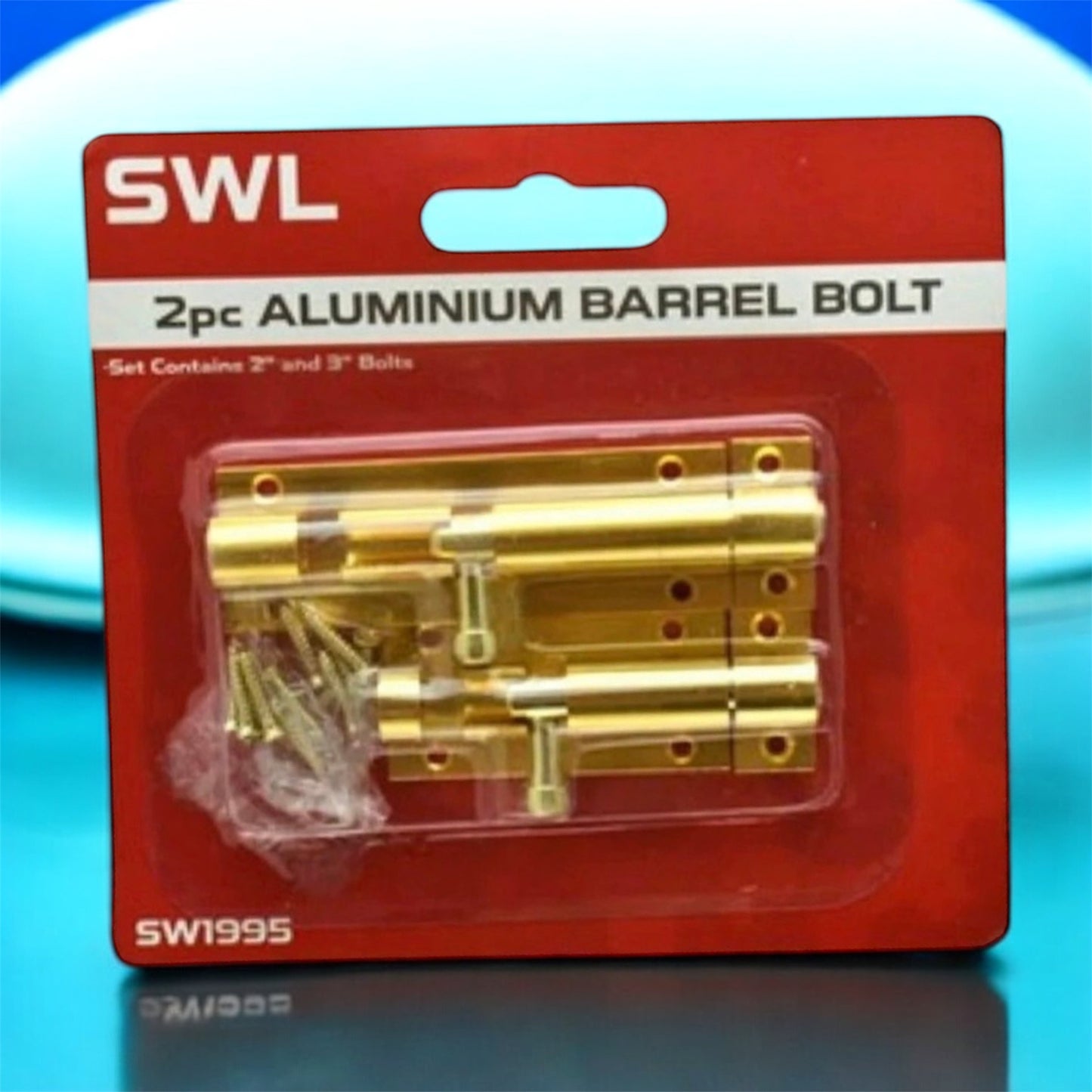 Barrel Door Bolt – Aluminium Sliding Lock Latch (Pack of 2, 2" & 3" Sizes, with Screws)