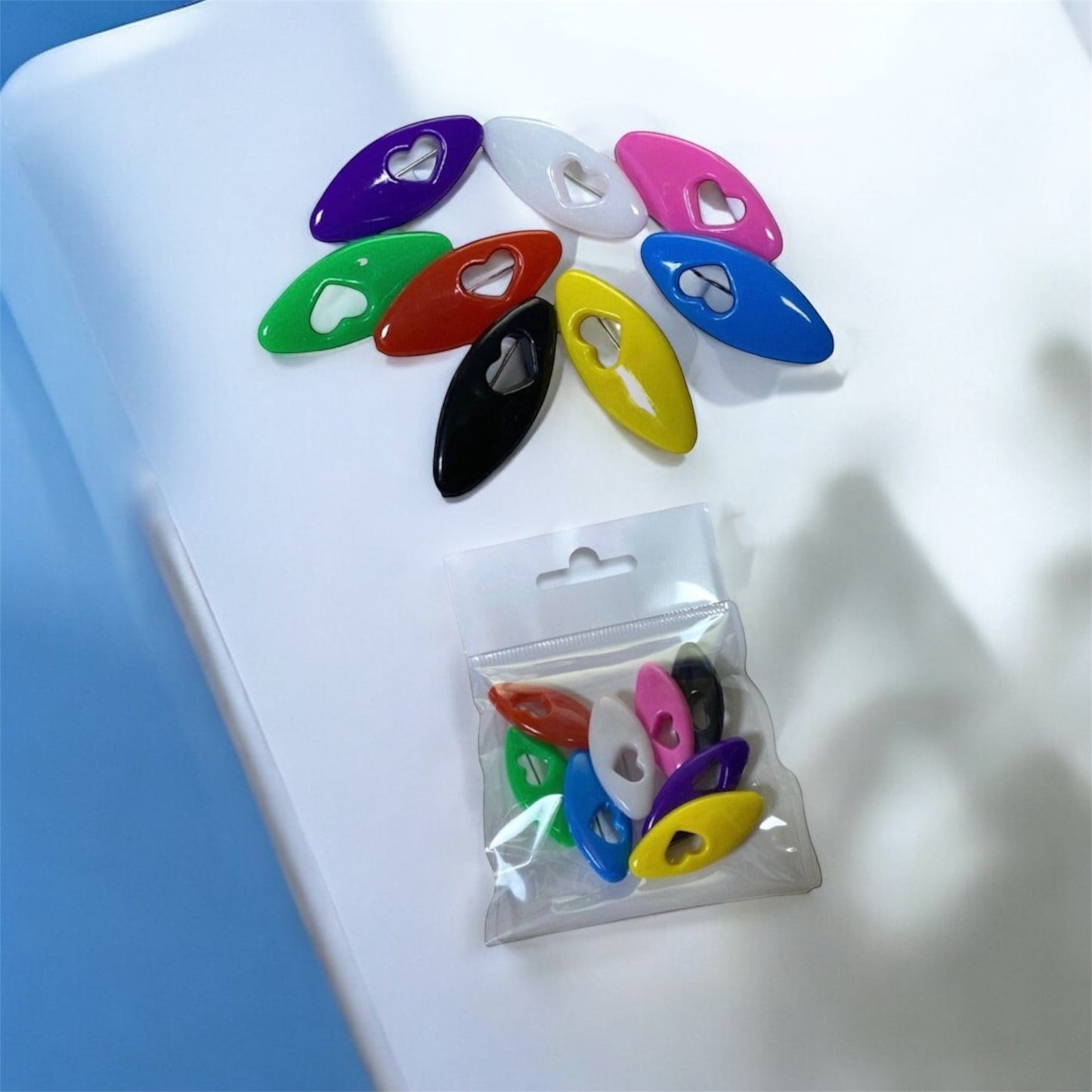 Wholesale Multicolour Oval Hijab Pins with Heart Design – 3.9cm | Bulk Hijab Accessories