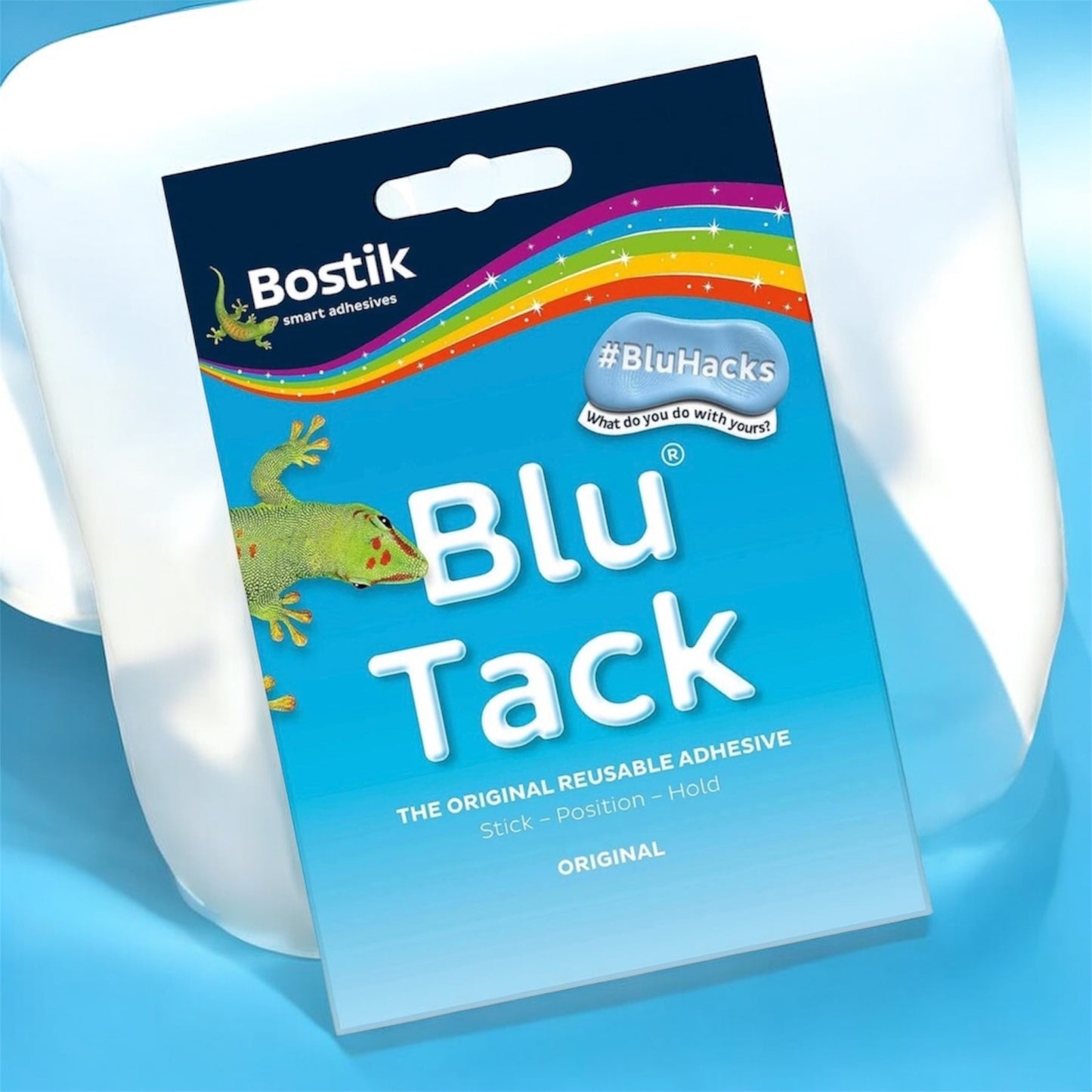 Bostik Blu Tack – Reusable Adhesive Putty for Home, Office, School – Non-Toxic, Safe for All Ages – Buy 5 Get 1 Free
