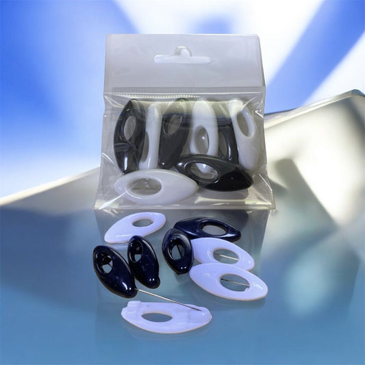 Bulk Black & White Oval Hijab Pins – 3.9cm | Wholesale Hijab Accessories