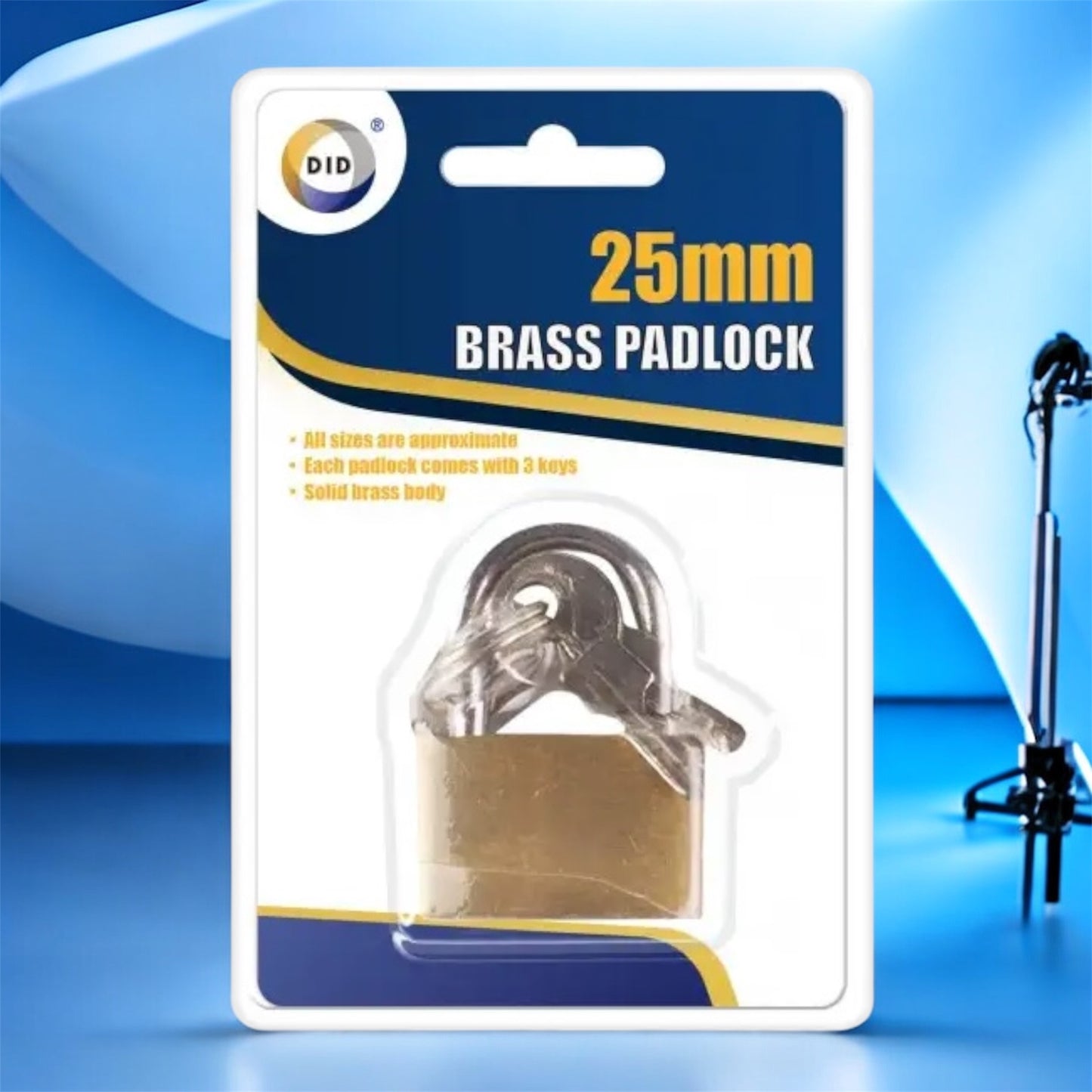 25mm Brass Padlock β Secure Lock with 3 Keys for Lockers, Luggage & More