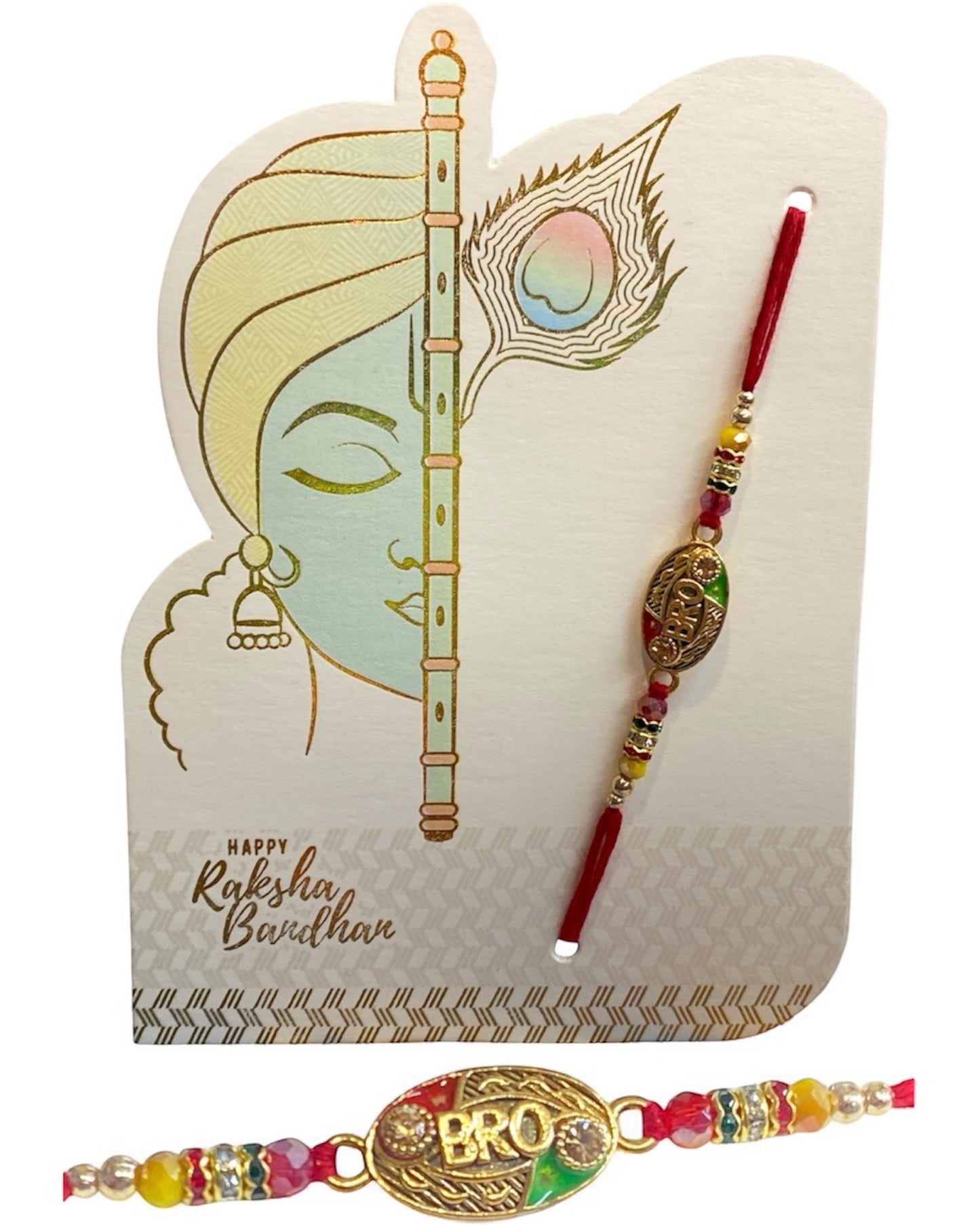 Fancy Designer Rakhi with OM Pendant | Red Thread | UK Supplier | Wholesale & Retail Rakhi Seller Near Me