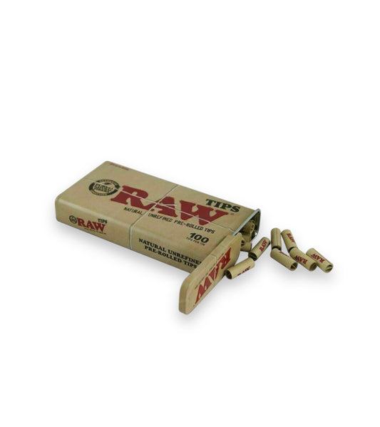 RAW NATURAL UNREFINED PRE-ROLLED FILTER ROACH TIPS ROLLING PERFECTO tips in tin