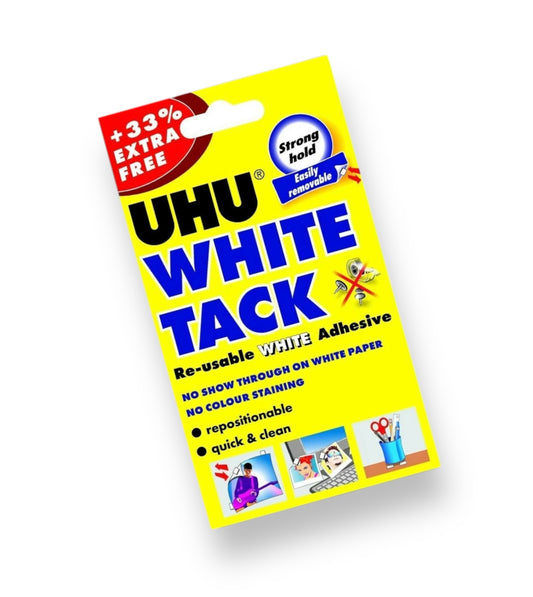 UHU WHITE TACK 33% Extra Reusable Adhesive Sticky Tack Blue Blu Tac 66g PACK UK