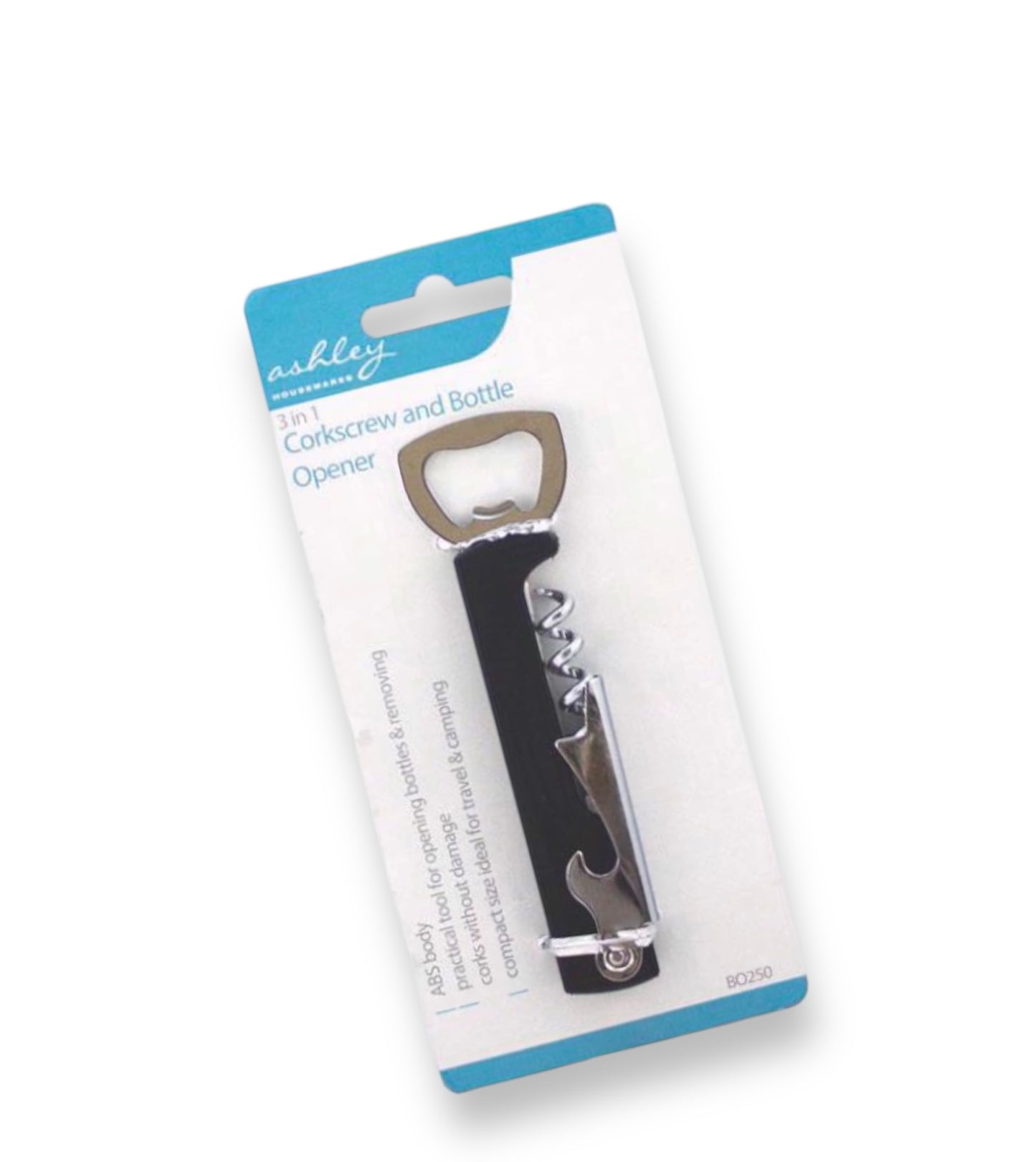 ASHLEY 3 IN 1 CORKSCREW AND BOTTLE OPENER