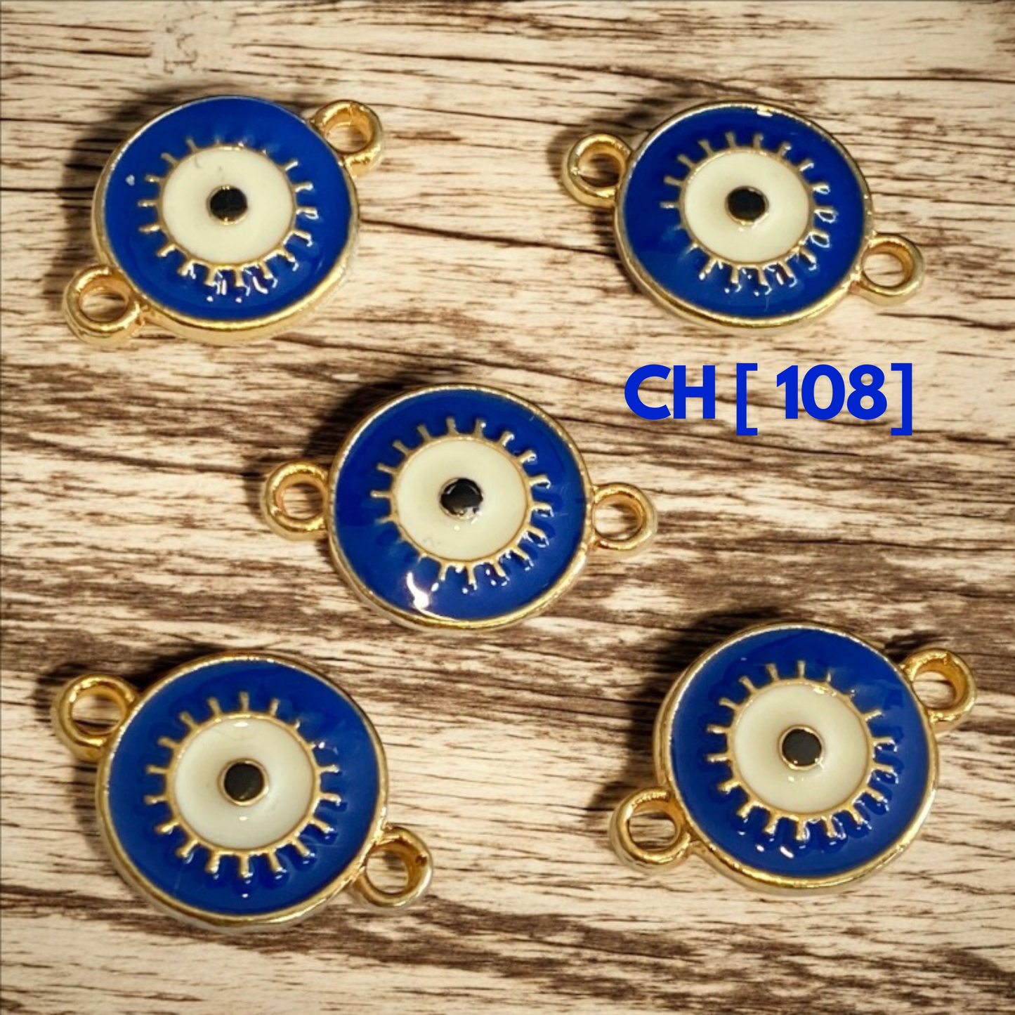 Enamel Evil Eye Connector Charms | Jewellery Making Supplies | CH-108