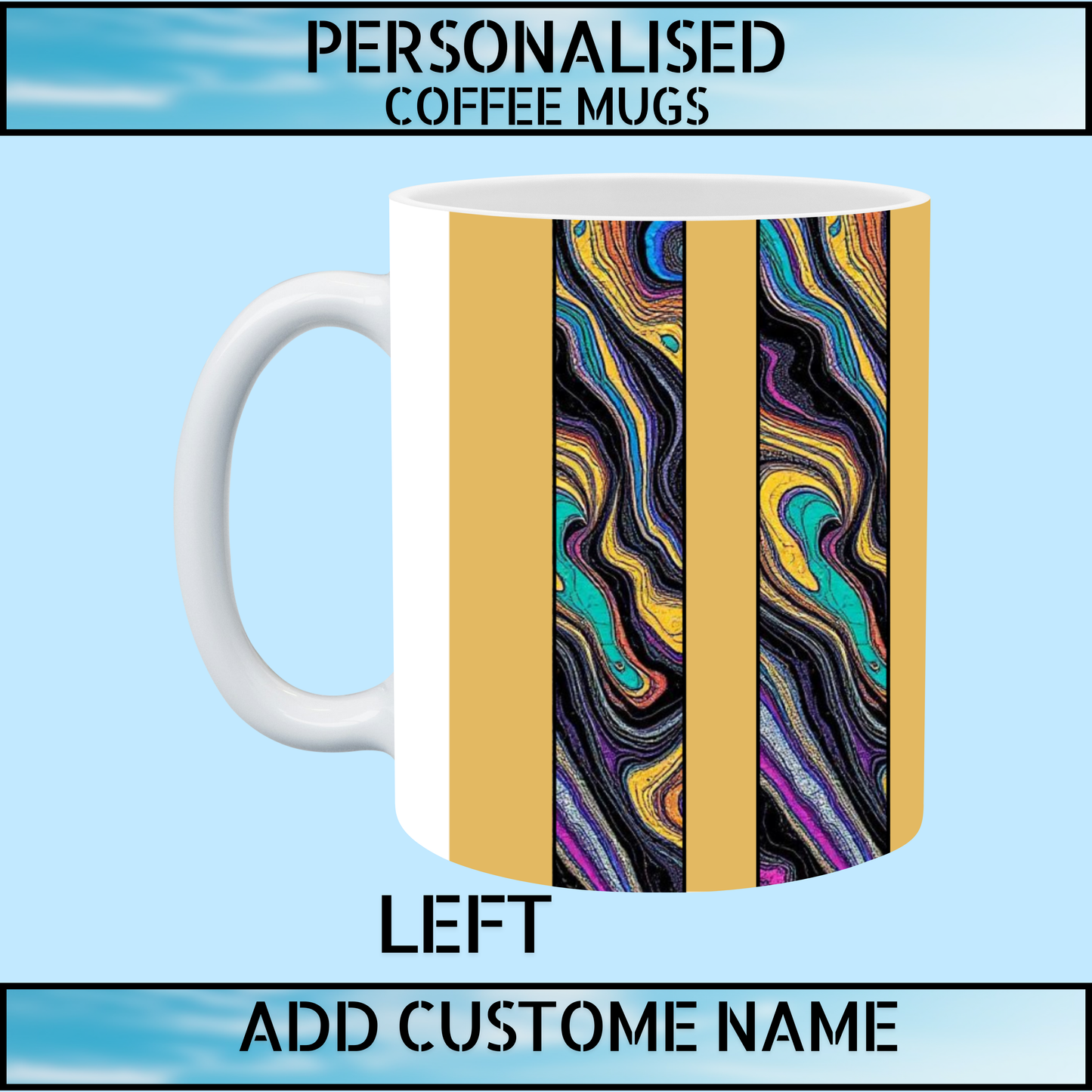 Marble Ink Art Personalised Name Coffee Mug