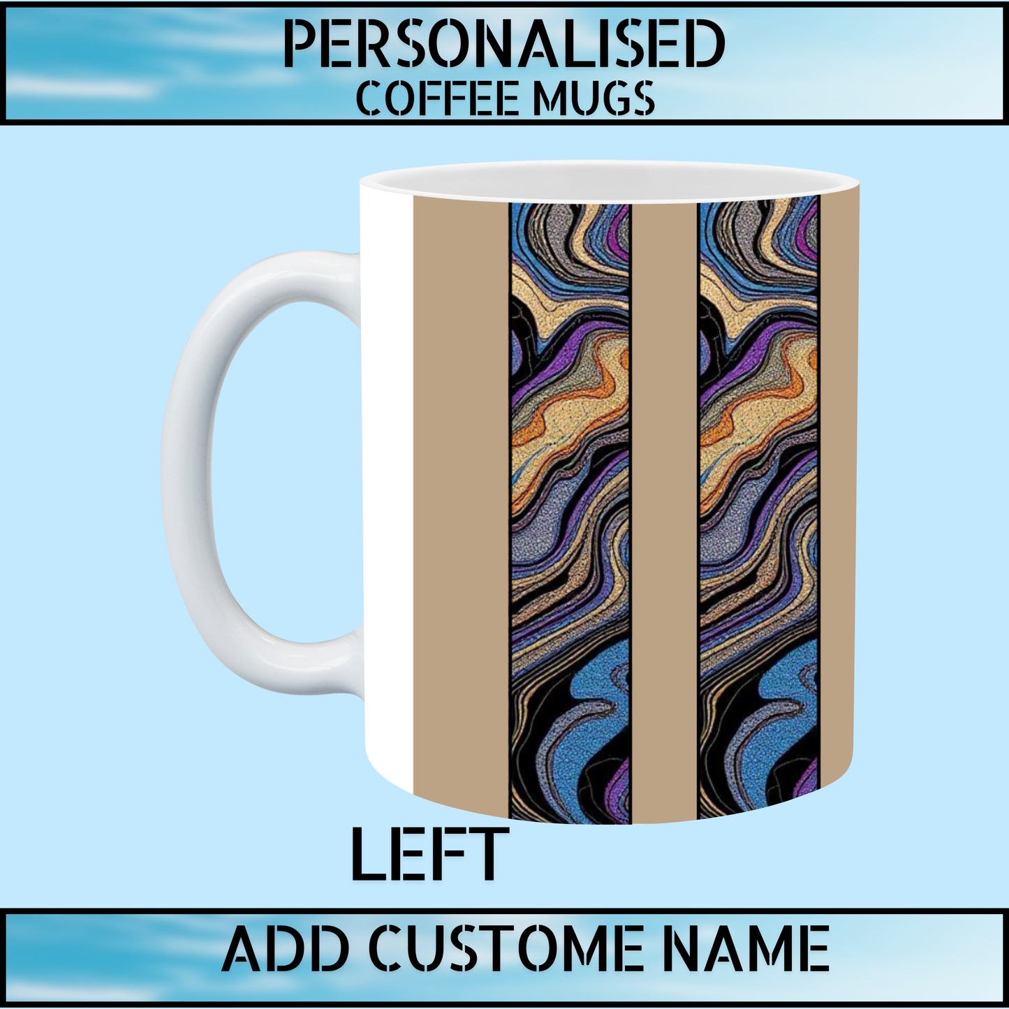 Best Series Marble Art Personalised Name Coffee Mug