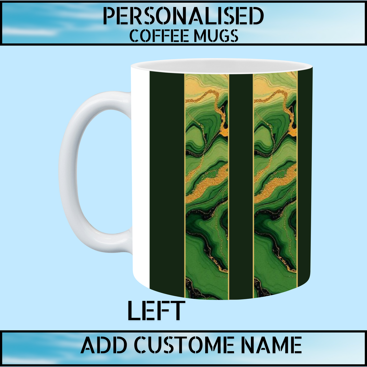 Teenage Boys Personalised Name Marble Coffee Mug