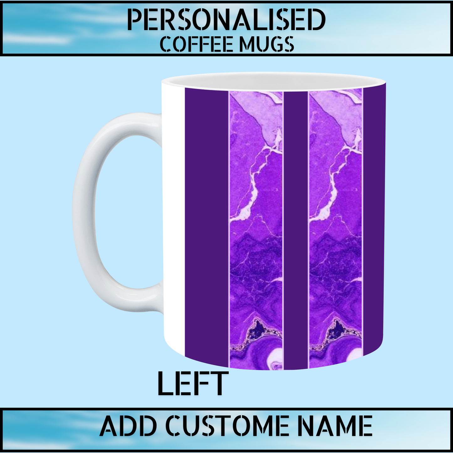 Personalised Marble Print Coffee Mug with Name