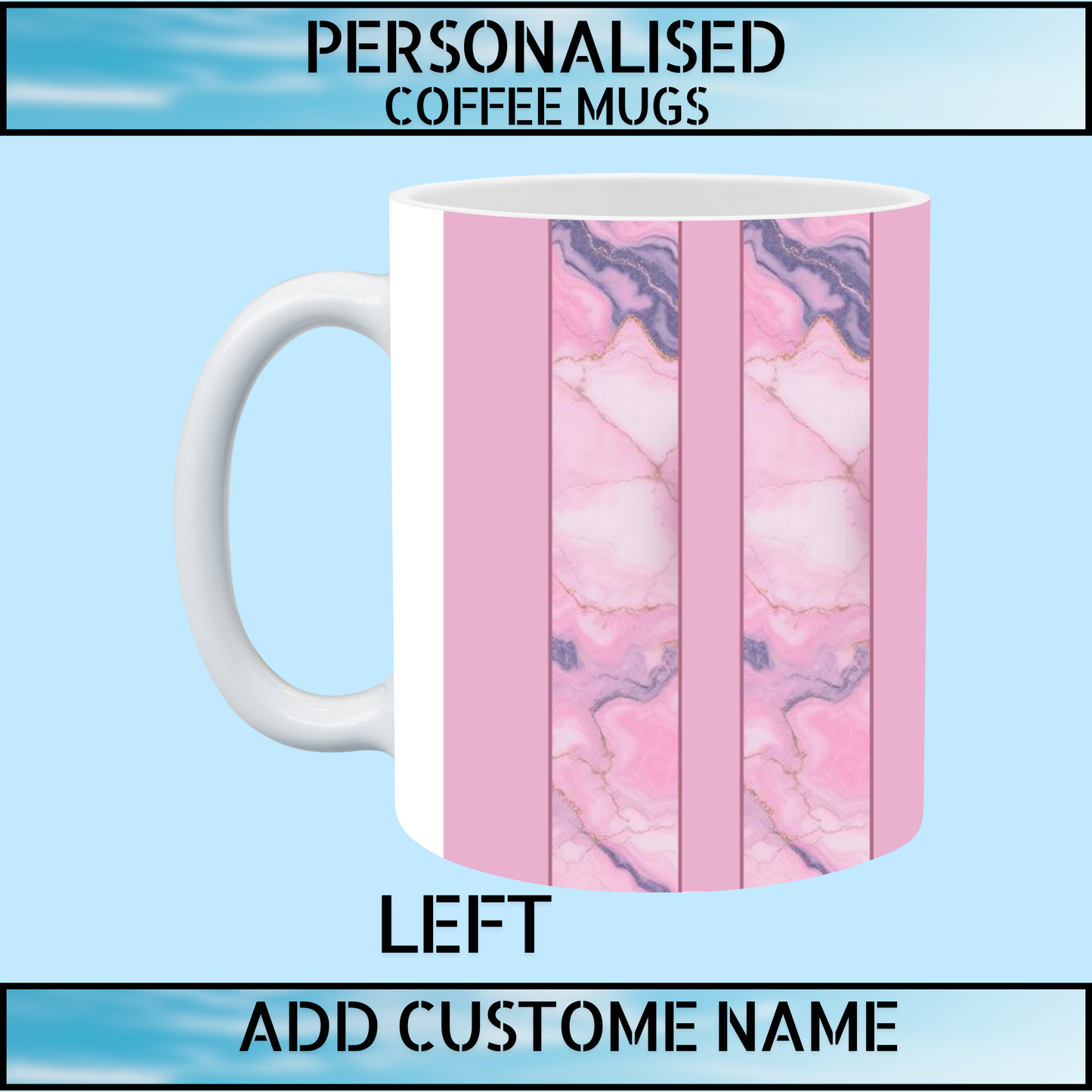 Cute Personalised Marble Heart Coffee Mug