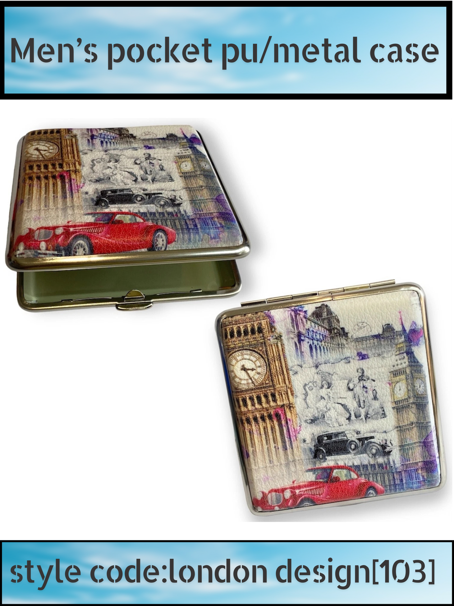 King Size PU Leather Metal Pocket Case – London Heritage Design