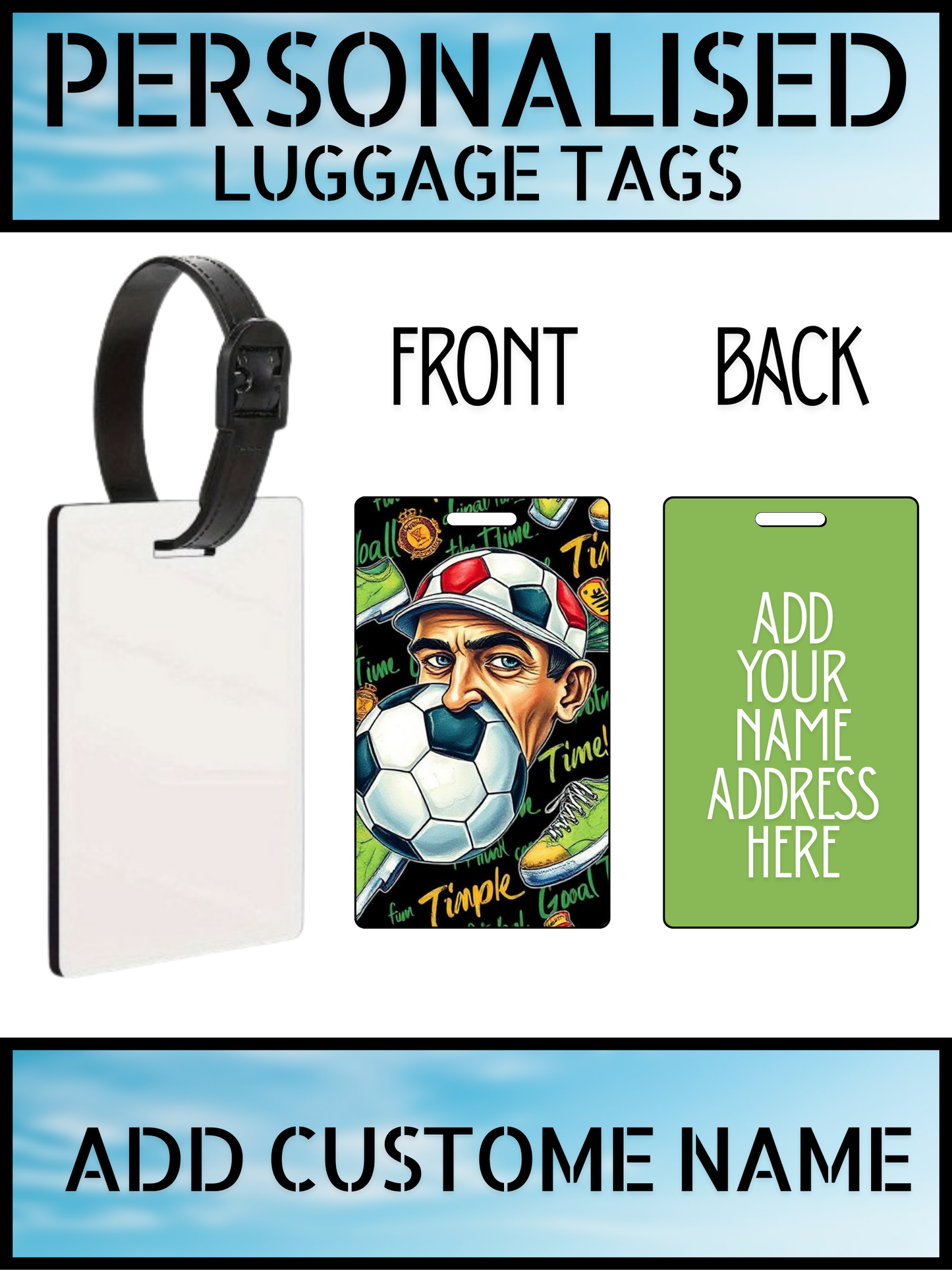 Personalised Travel Luggage Tag – Custom Name ID Tag