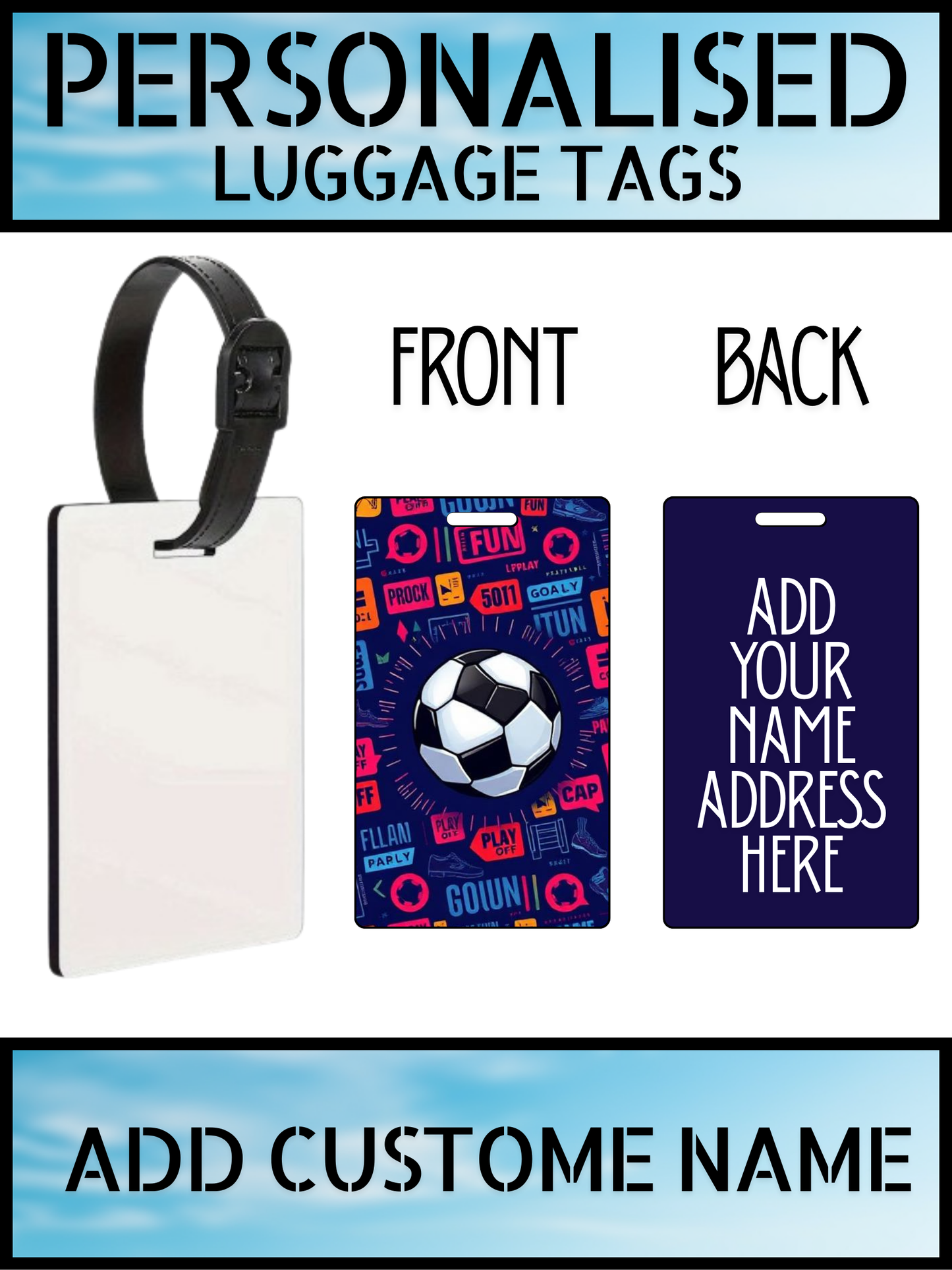 Personalised Luggage Tag – Custom Name Print