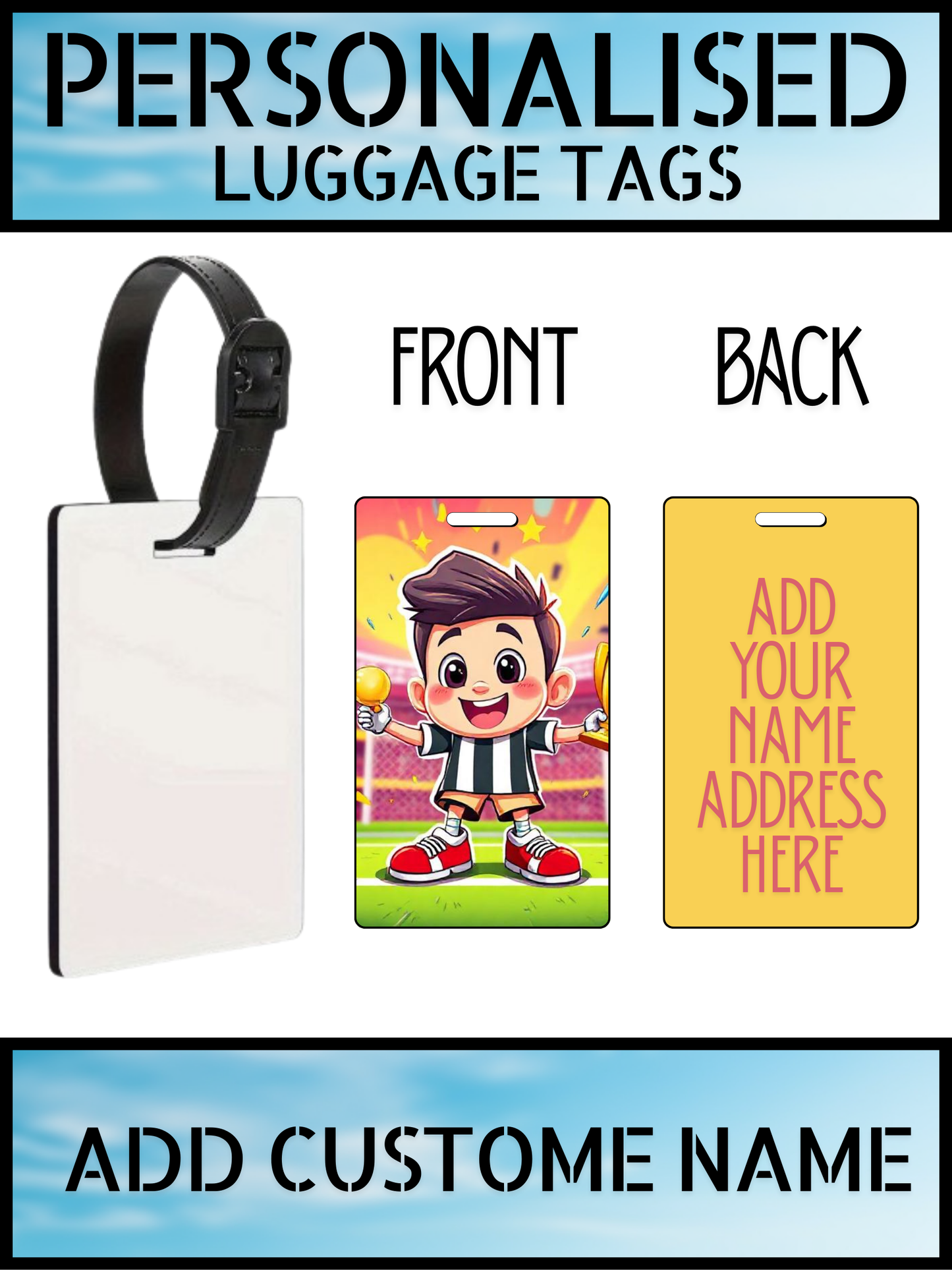 Personalised Luggage Tag – Custom Name Travel Tag