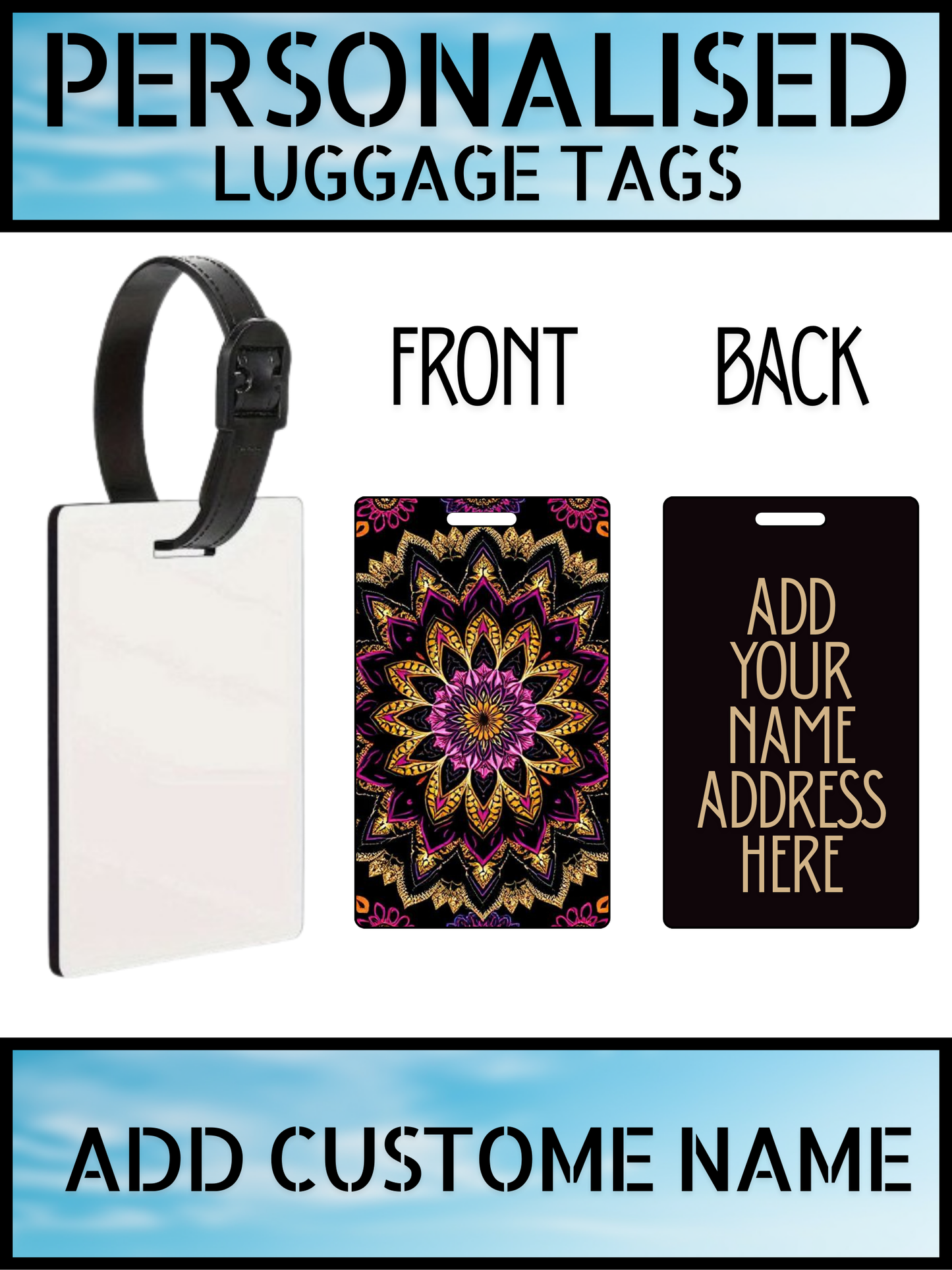 Travel Tags – Custom Name Print