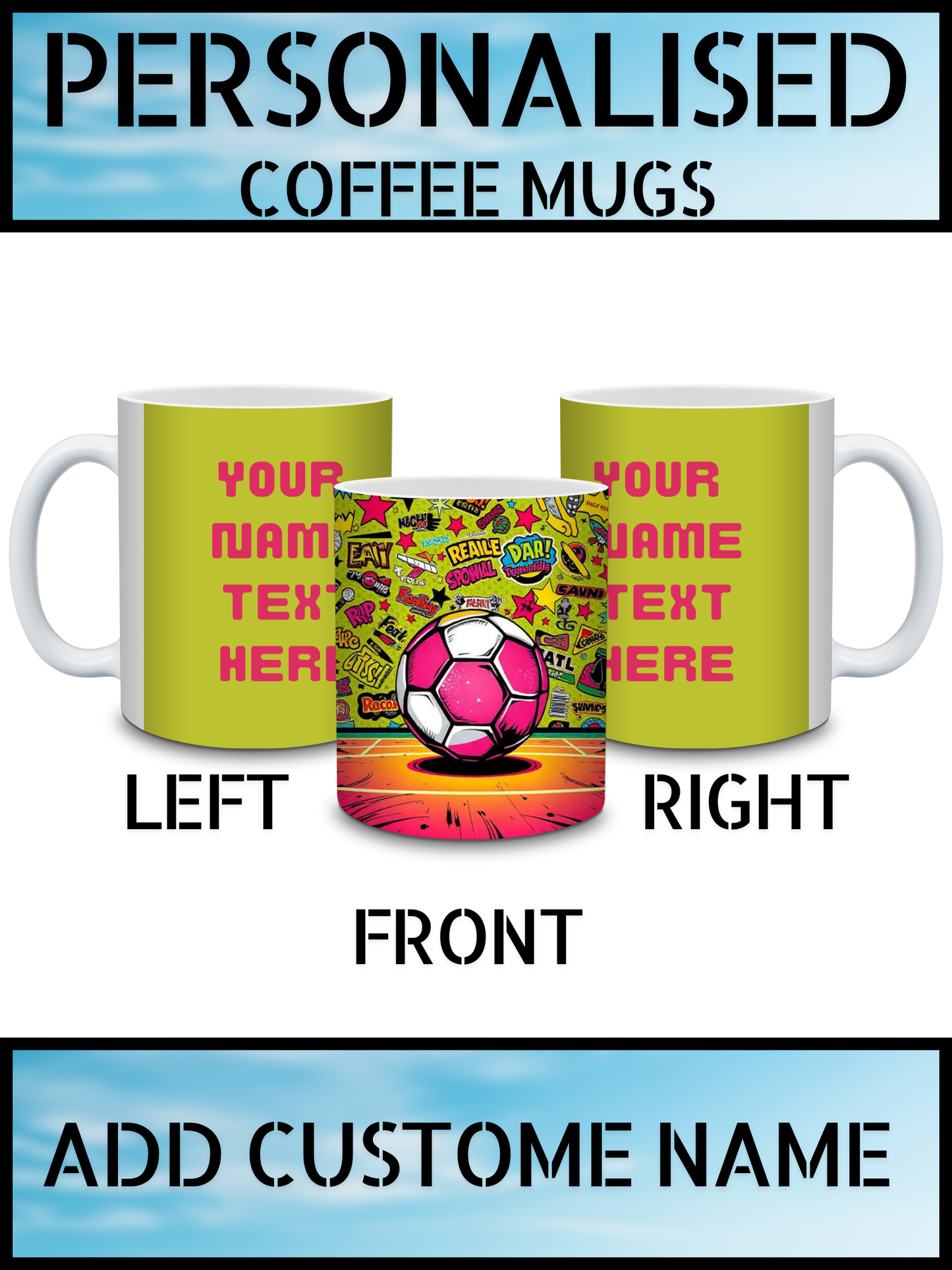 Shop All Mugs – Football Print Name | UK Online Supplier