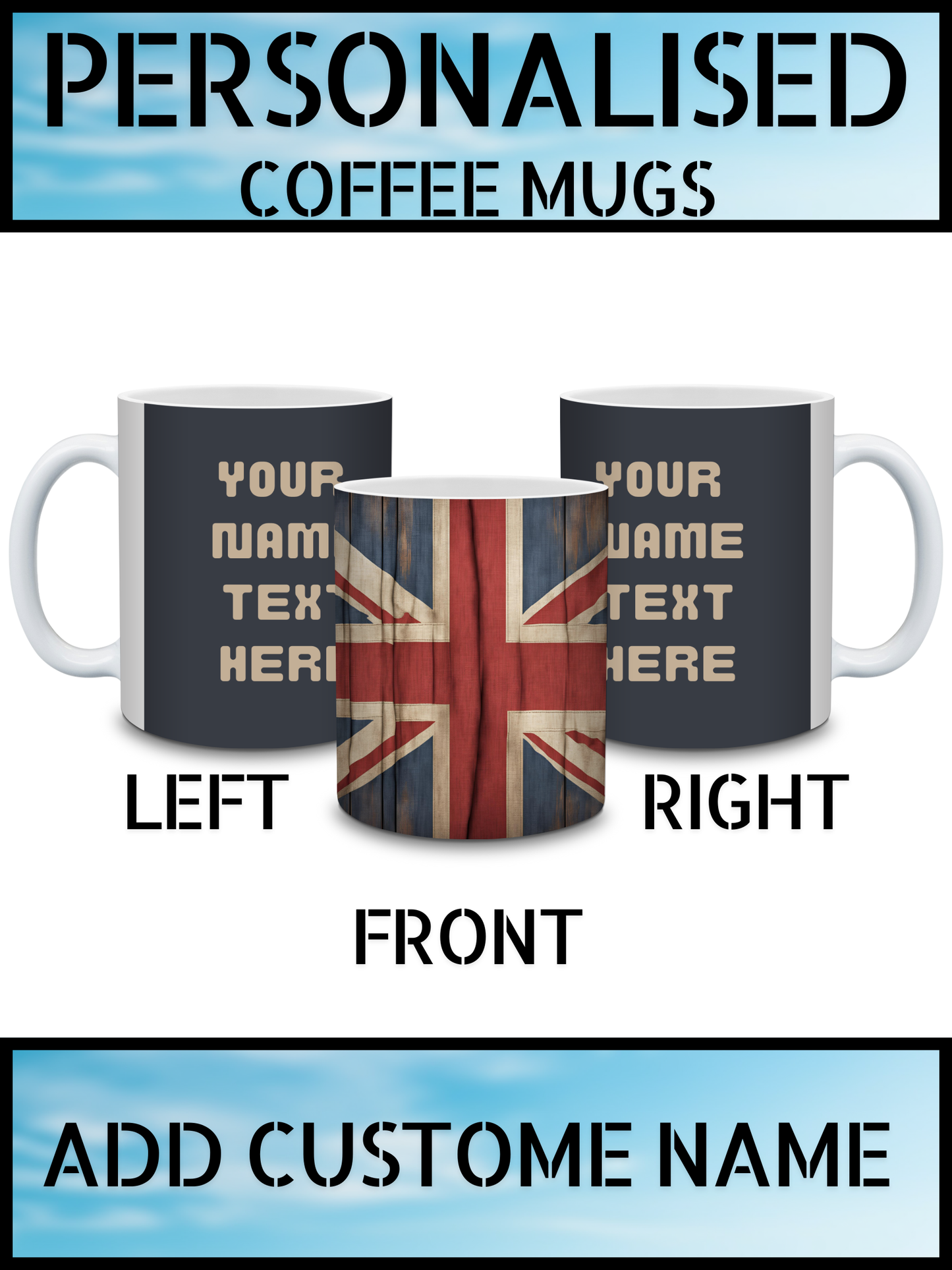 Union Jack Mug – Personalised Coffee Cup UK | NKB London