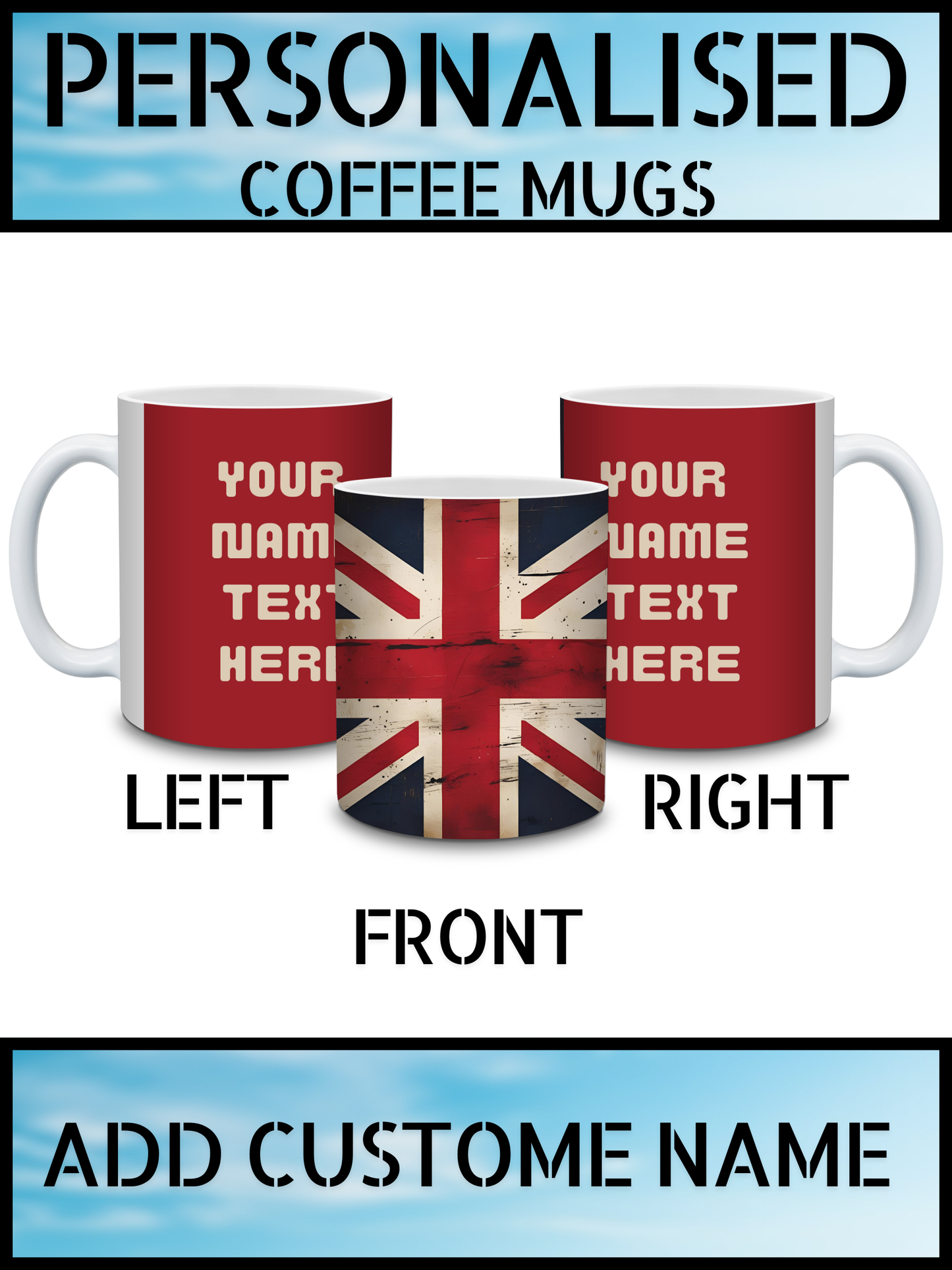 British Flag Union Jack Mug – Personalised Coffee Cup UK