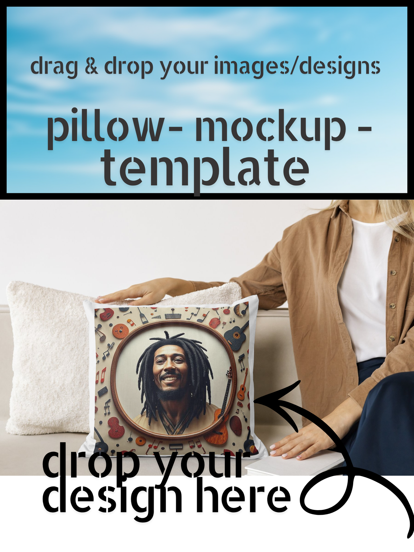 Cushion & Pillow Mockup Canva Template | Editable Sublimation Display
