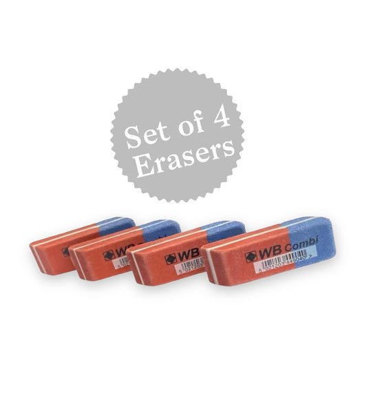 Valuex Combi Eraser Blue/Red Pack of 4 school , office stationery UK SELLER