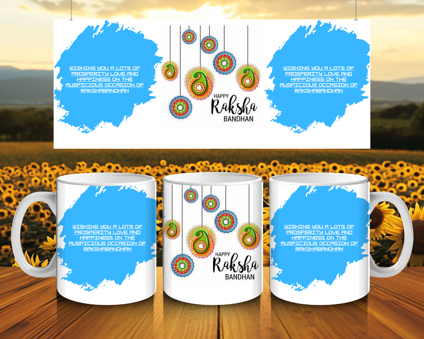 Rakhi Mug for Brother | Raksha Bandhan Gift | Handmade UK | Coffee & Tea Cup | Designs 101–109 Available