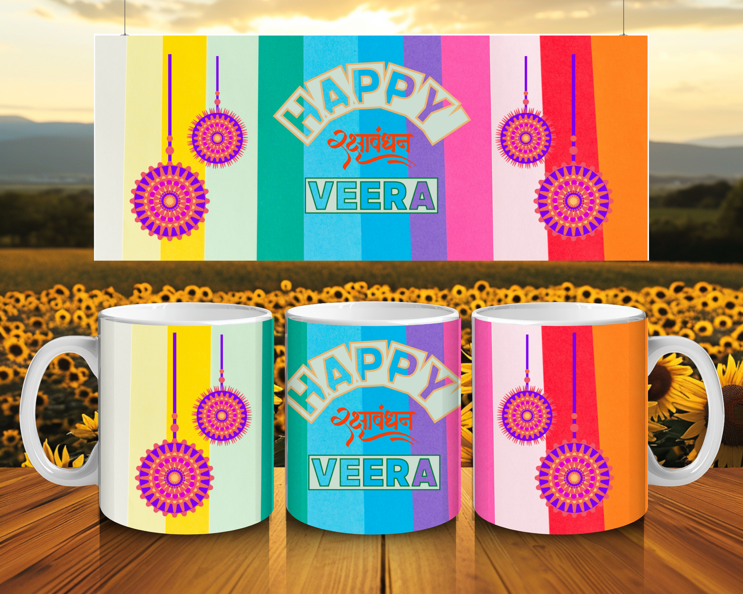 Rakhi Mug for Brother | Raksha Bandhan Gift | Handmade UK | Coffee & Tea Cup | Designs 101–109 Available