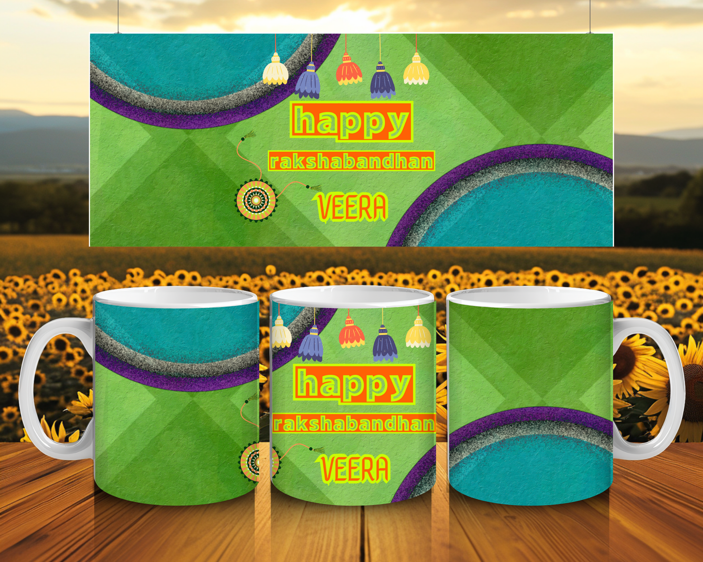 Rakhi Mug for Brother | Raksha Bandhan Gift | Handmade UK | Coffee & Tea Cup | Designs 101–109 Available