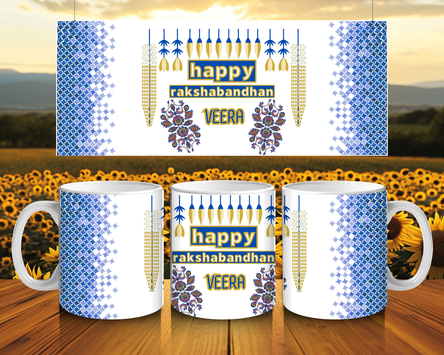 Rakhi Mug for Brother | Raksha Bandhan Gift | Handmade UK | Coffee & Tea Cup | Designs 101–109 Available