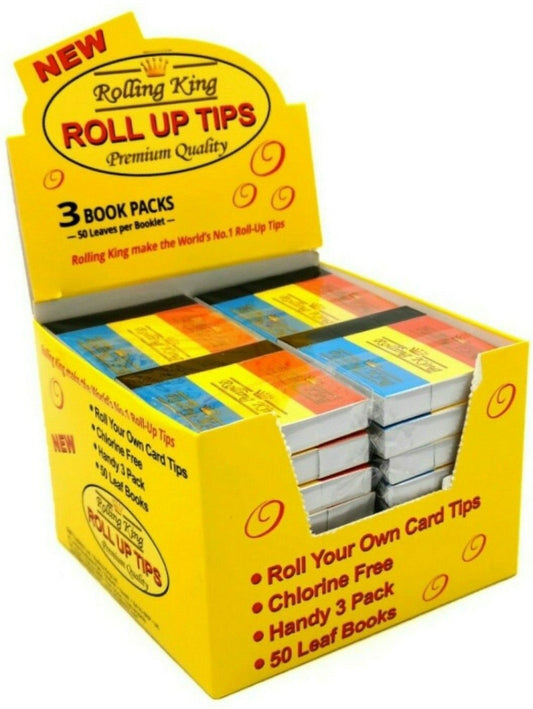 3 Rolling King Paper Card Roach Strips Book Smoking Roaches Filter Tips Booklets