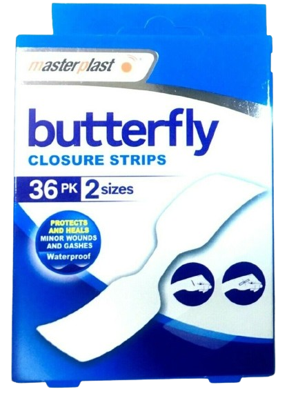 36 X Masterplast Butterfly Skin Wound Closure Strips Plaster Waterproof Firstaid
