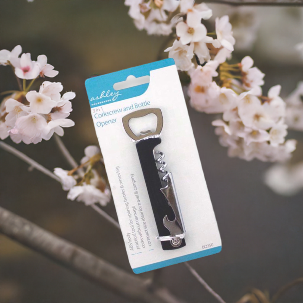 ASHLEY 3 IN 1 CORKSCREW AND BOTTLE OPENER