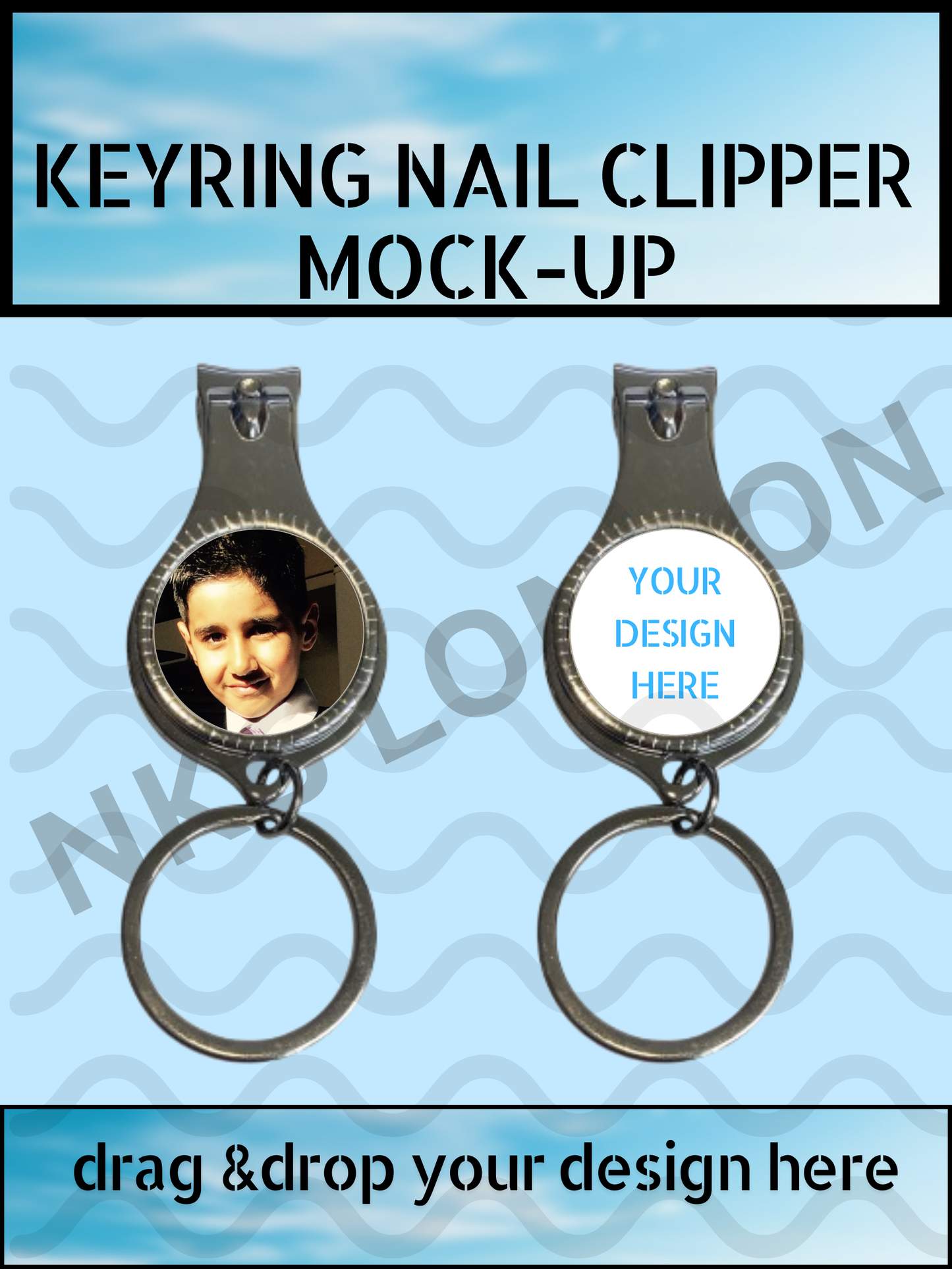 Metal Nail Clipper Keyring Mockup – Canva Template