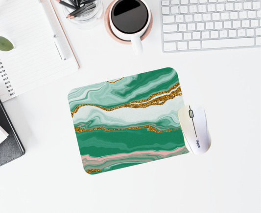Marble Art Printed Mouse Mat 22x18cm | Non-Slip Rubber Base | NKB London UK Ltd