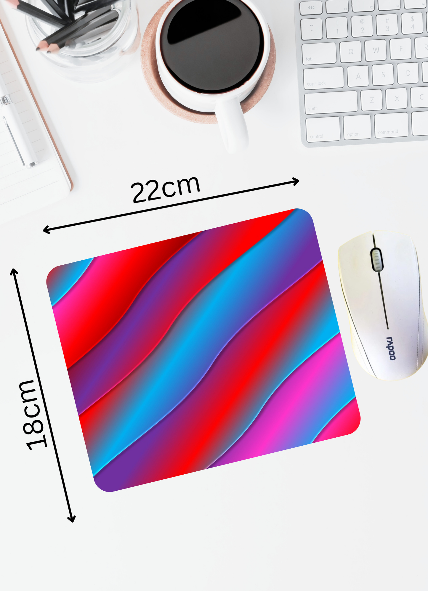 Printed Mouse Mat 22x18cm | 3mm Thick | Design #104 | Stylish and Durable