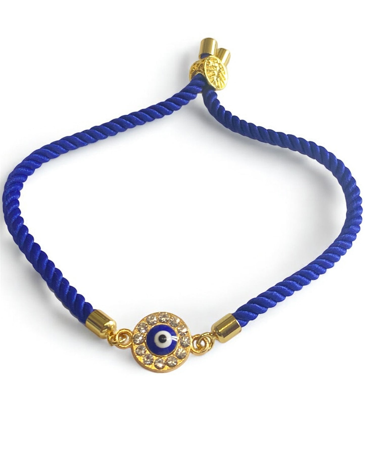 Handmade Evil Eye Rakhi Bracelet for Men & Kids – Royal Blue Adjustable Rope | 2025 Raksha Bandhan Gift