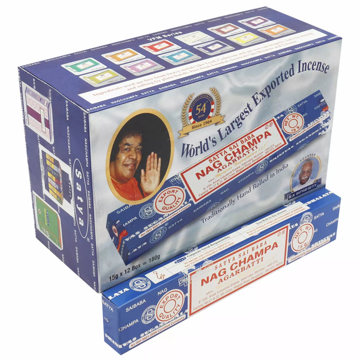 New Fresh Stock Satya Nag Champa Incense Sticks - Full Box (12 Packs)