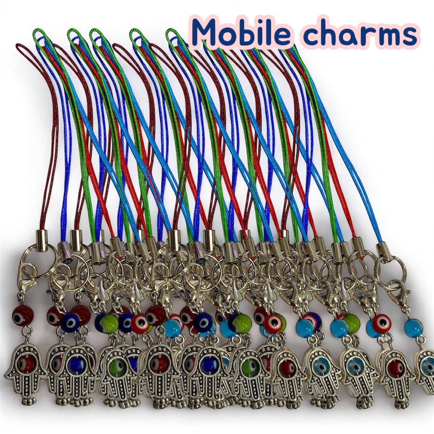 “Handmade Evil Eye Mobile Charms – colourful phone accessories by NKB London UK Ltd”