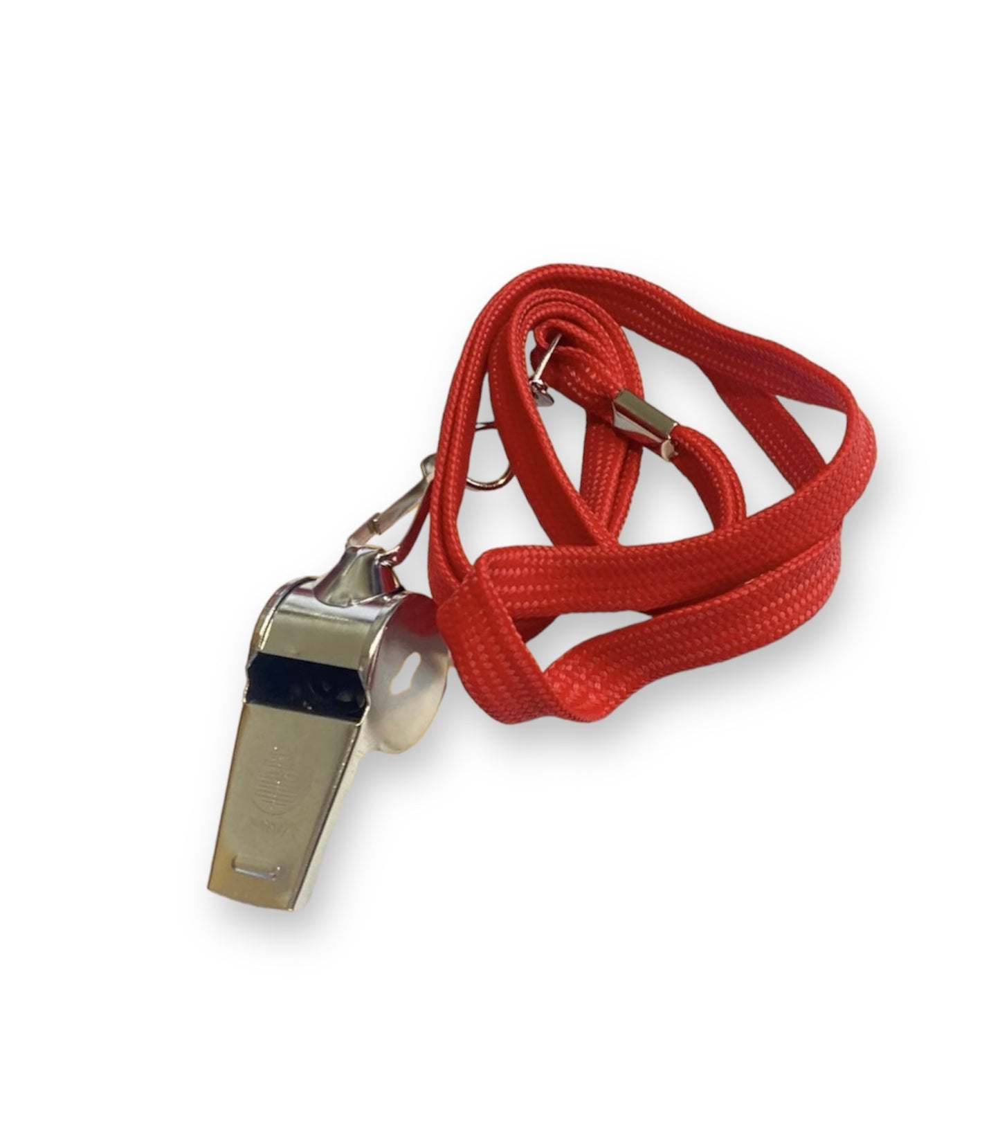 Whistle Referee Football Sports Metal Silver Rope Keyring School Rugby