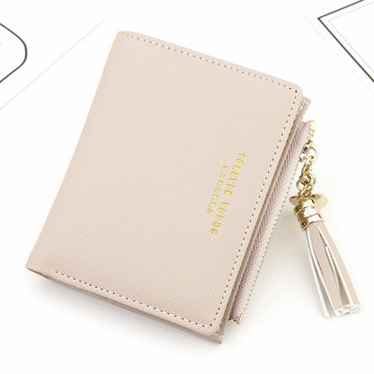 Cross Pattern Tassel Zipper Coin Purse