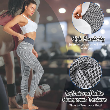 TIK Tok Leggings Women Butt Lifting Workout Tights Plus Size Sports High Waist Yoga Pants Light Grey