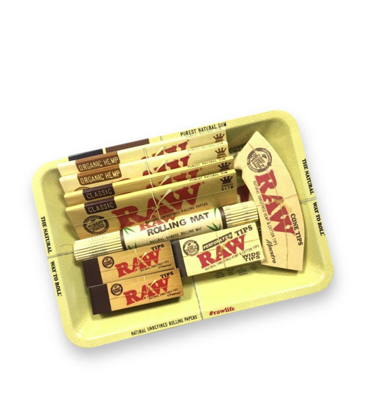 RAW Survivors Gift Set 1970's Style Small Metal Rolling Tray Mini Deal Classic