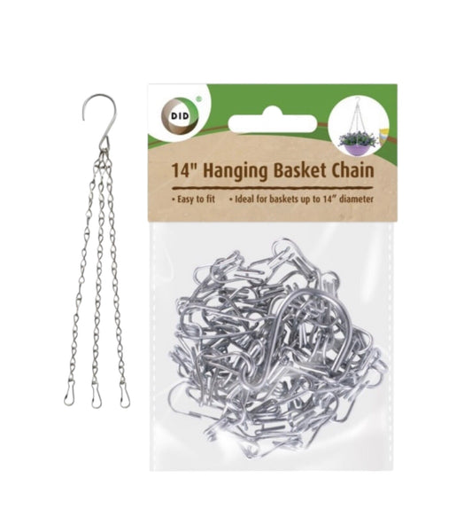 Garden Hanging Basket Chains Replacement Metal Easy Fit 14” Hook Clips 3 strand
