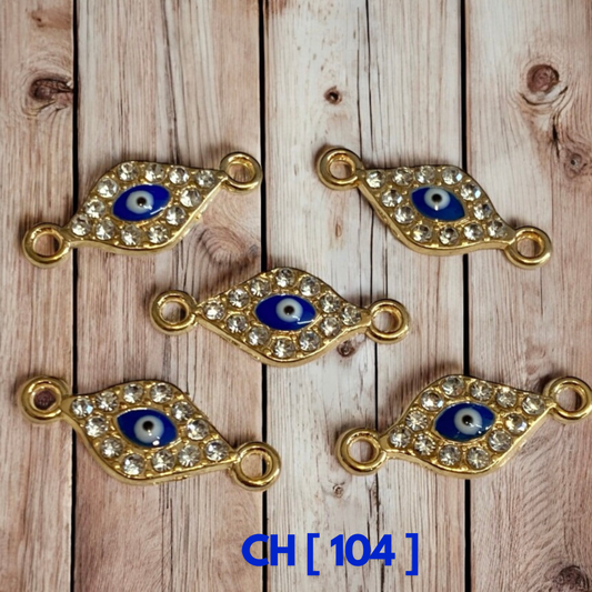 Evil Eye Enamel Connector Charms | Bracelet & Rakhi Making Supplies | CH-104