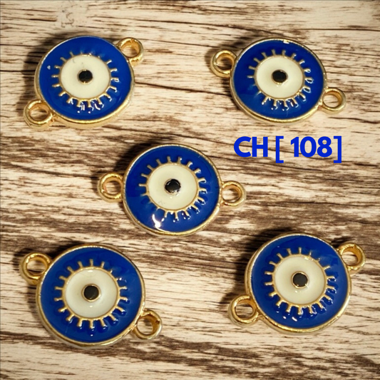 Enamel Evil Eye Connector Charms | Jewellery Making Supplies | CH-108