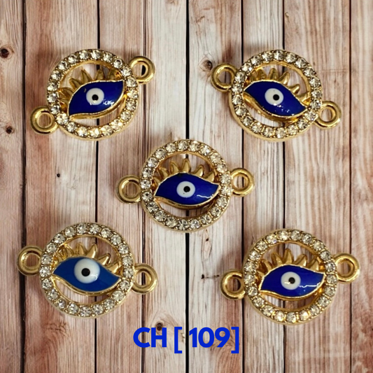 Enamel Evil Eye Connector Charms | Wholesale Jewellery Findings | CH-109