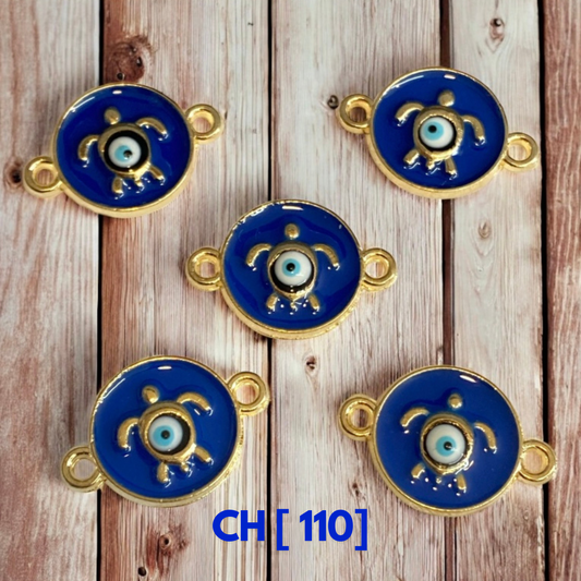 Enamel Evil Eye Connector Charms | Pack of 5 | CH-110