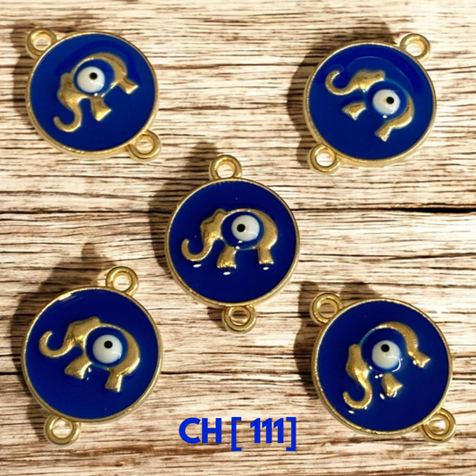 Enamel Evil Eye Connector Charms | Pack of 5 | CH-111
