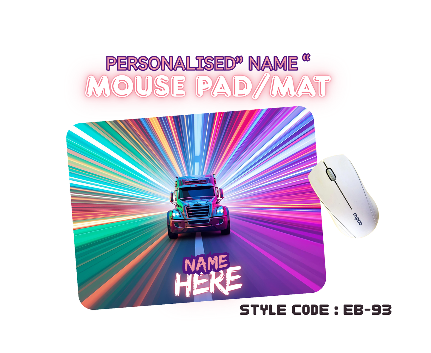 Personalised Racing Cars Mouse Mat | Pad | Custom Name Print | EB84–EB98 Designs