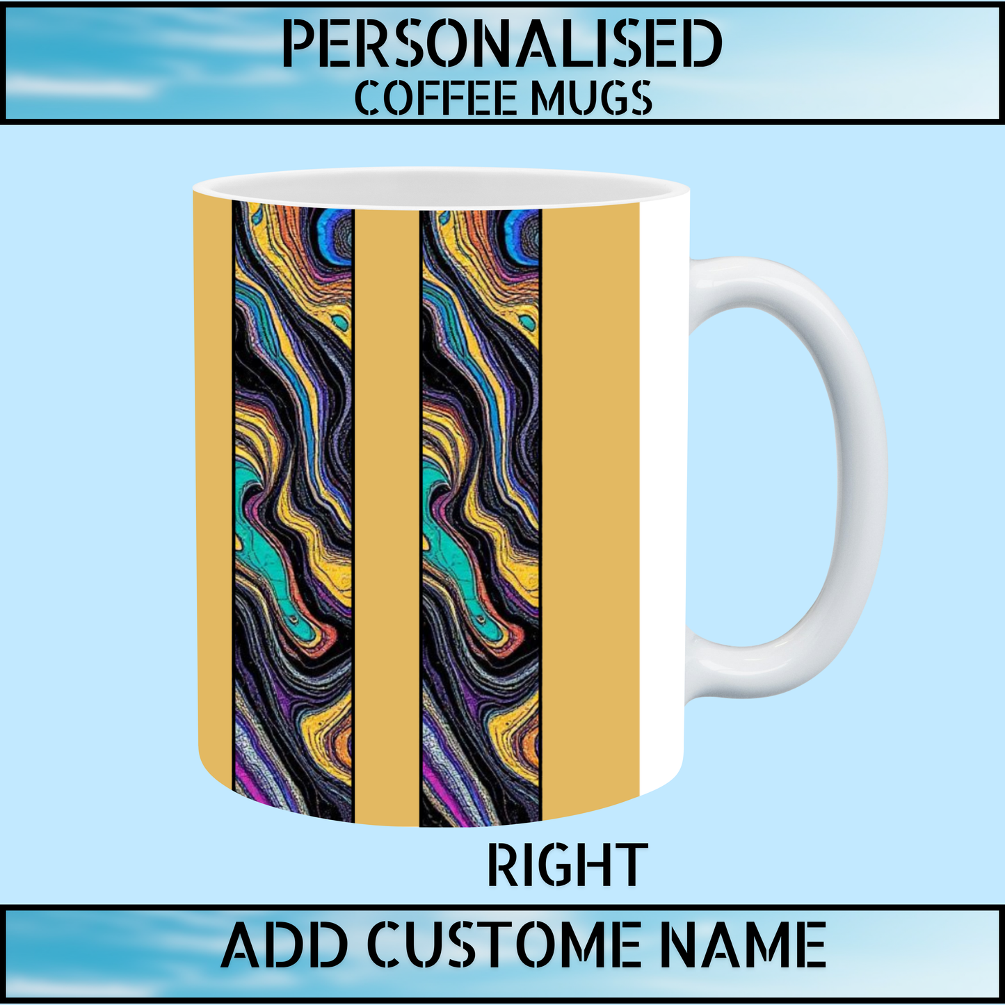 Marble Ink Art Personalised Name Coffee Mug